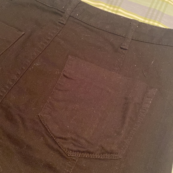 Black, Front Button-Up Denim Mini Skirt (size 10) - Picture 5 of 6